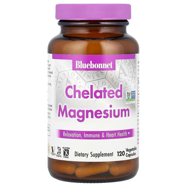 Bluebonnet Nutrition Chelated Magnesium 100mg Capsules, 120 Count