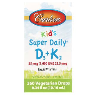 Carlson Kid's Super Daily D3 + K2, 0.34 fl oz