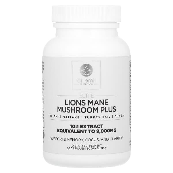 Dr. Emil Nutrition Elite Lions Mane Mushroom Plus, 60 Capsules