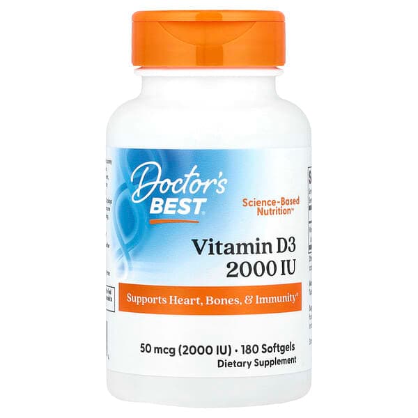 Doctor's Best, Vitamin D3, 50 mcg (2,000 IU), 720 count
