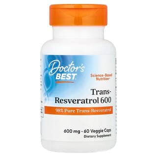 Doctor's Best Trans-Resveratrol 600, 600 mg, 60 Veggie Caps