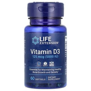 Life Extension Vitamin D3, 125 mcg (5,000 IU), 60 Softgels