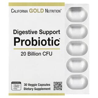 California Gold Nutrition Digestive Support Probiotic, 20 Billion CFUs, 30 Veg Capsules