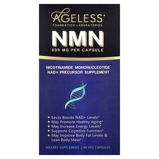 Ageless Foundation Laboratories, NMN, 500 mg, 90 veg capsules