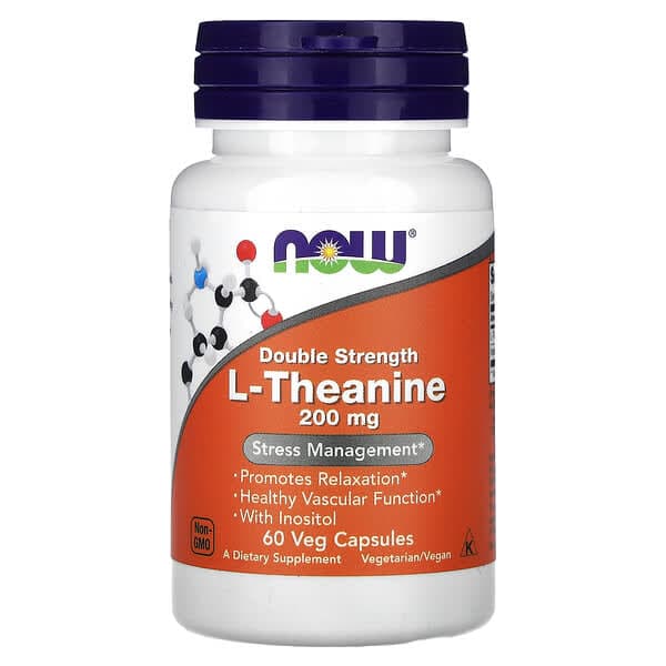Now Foods L-Theanine 100 mg, 180 Capsules
