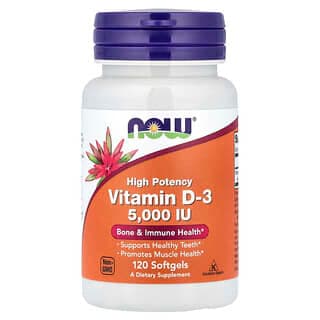 NOW Foods Vitamin D-3 5,000 IU, 120 Softgels