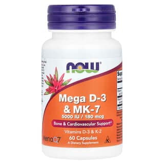 NOW Foods Mega D-3 & MK-7, 60 Capsules