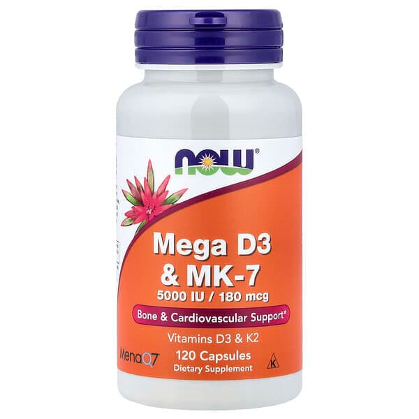 NOW Foods Mega D3 & MK-7, 30 Count