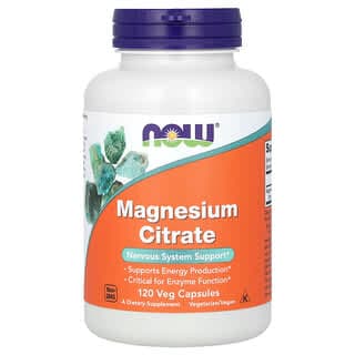NOW Foods Magnesium Citrate, 120 Veg Capsules