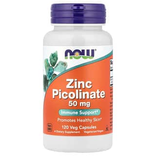 NOW Foods Zinc Picolinate 50mg, 120 Veg Capsules