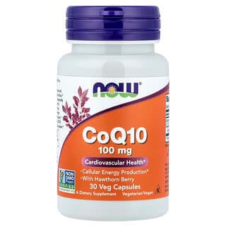 NOW Foods, CoQ10 With Hawthorn Berry, 30 Veg Capsules