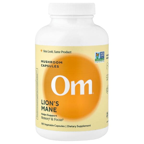 Om Mushrooms Lion's Mane Mushroom Capsules, 666mg, 90 Count