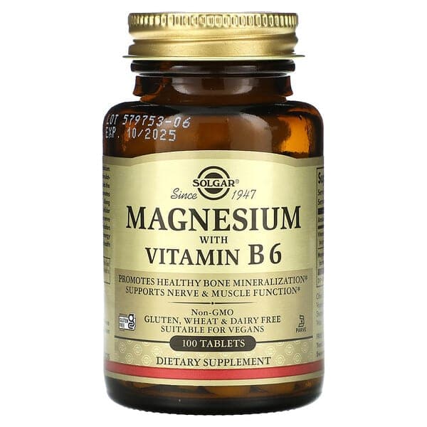 Solgar Magnesium with B6, 100 Tablets