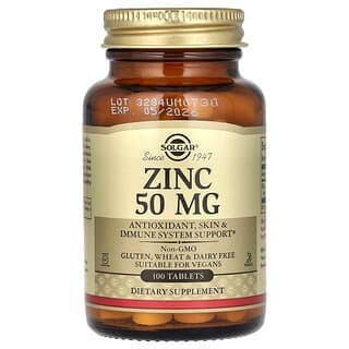 Solgar, Zinc, 50 mg, 100 Tablets
