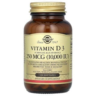 Solgar Vitamin D3 (Cholecalciferol) 250 mcg, 120 Softgels