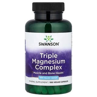 Swanson Triple Magnesium Complex, 400 mg, 100 Vegan Capsules