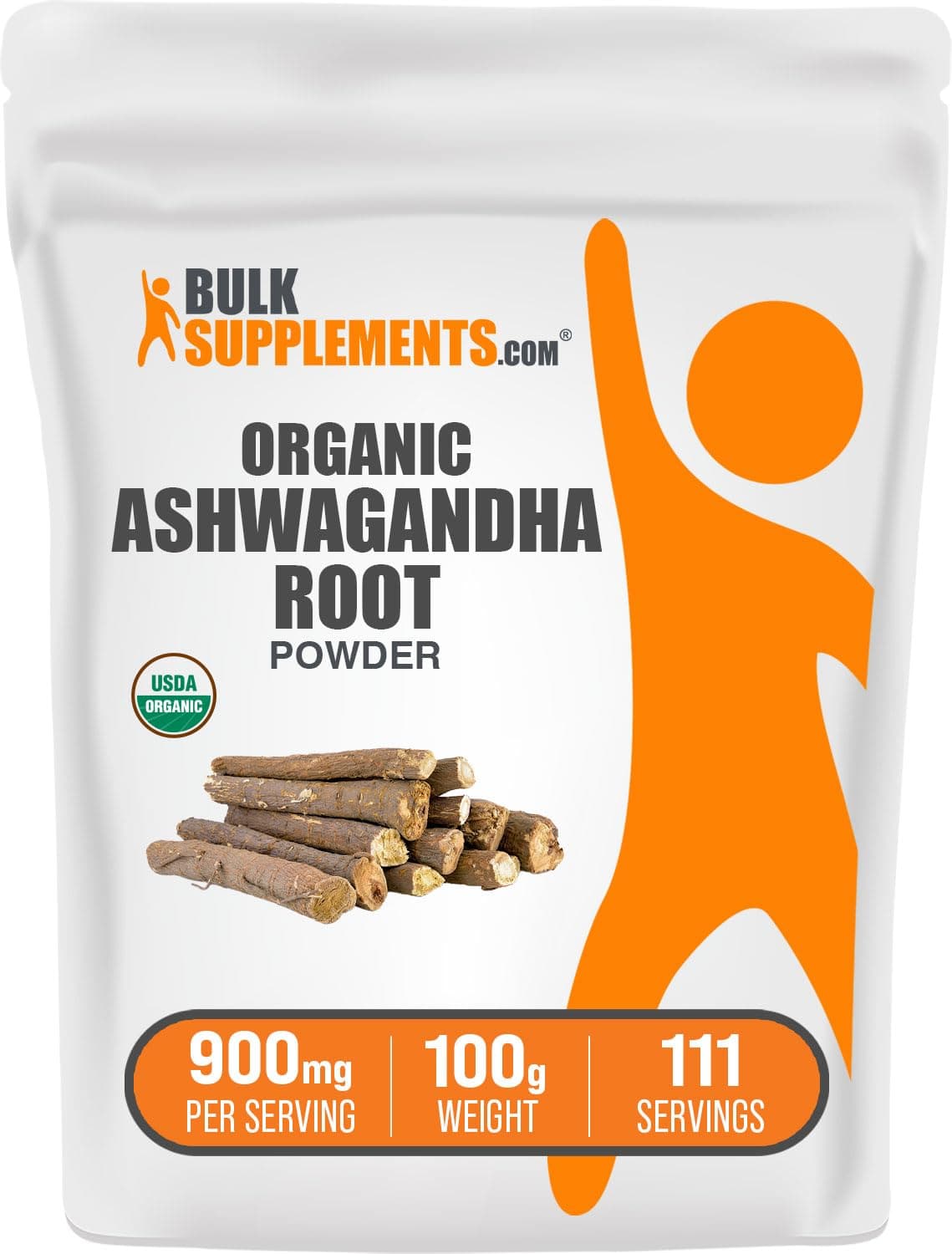 BulkSupplements Organic Ashwagandha Powder, 100g