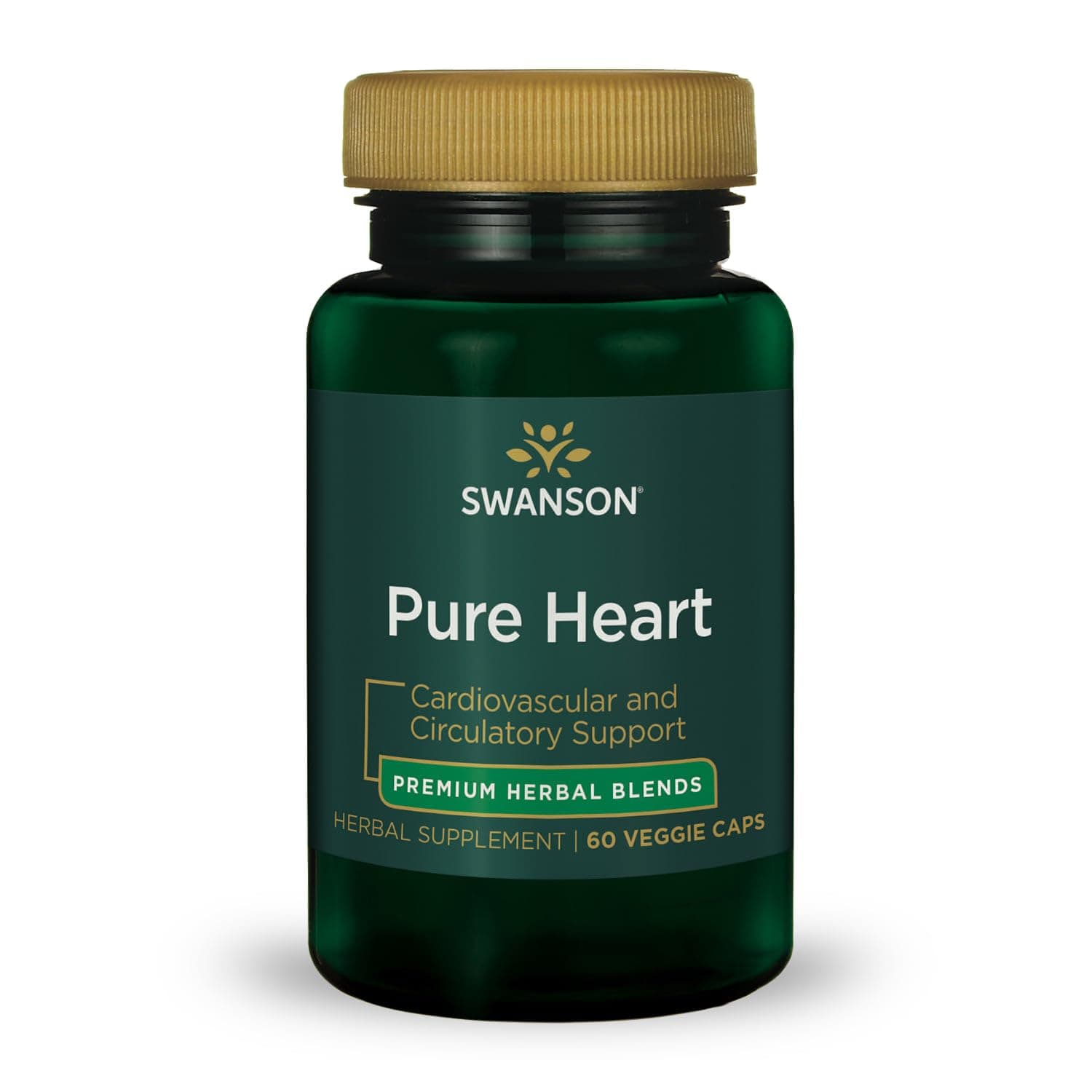 Swanson Pure Heart Cardiovascular Circulatory Health Antioxidant Resveratrol Blood Pressure Cholesterol Support Herbal Supplement 60 Veggie Capsules (Veg Caps) Vegan