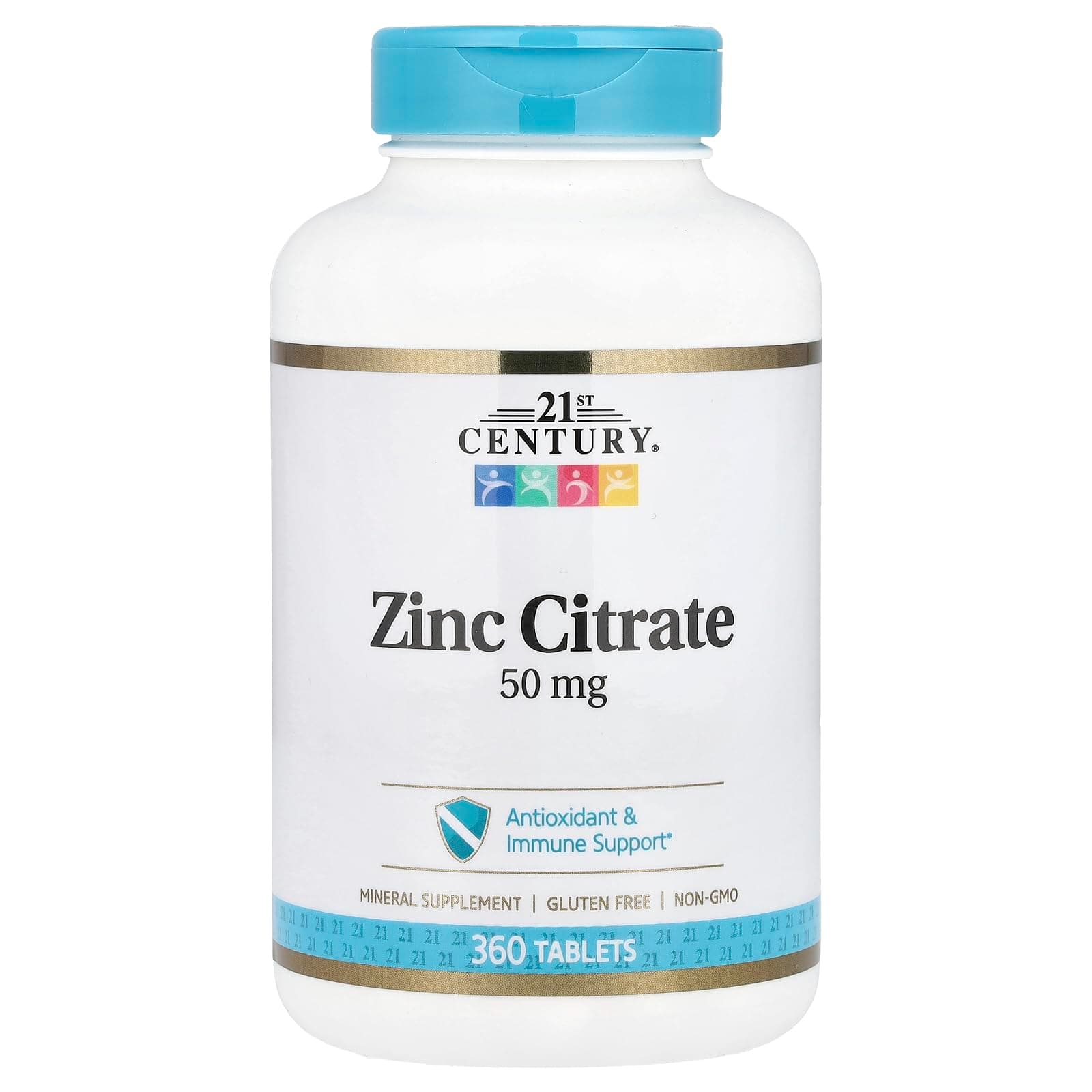 21st Century Healthcare Zinc Citrate Tablets 50mg, 360 Count, White