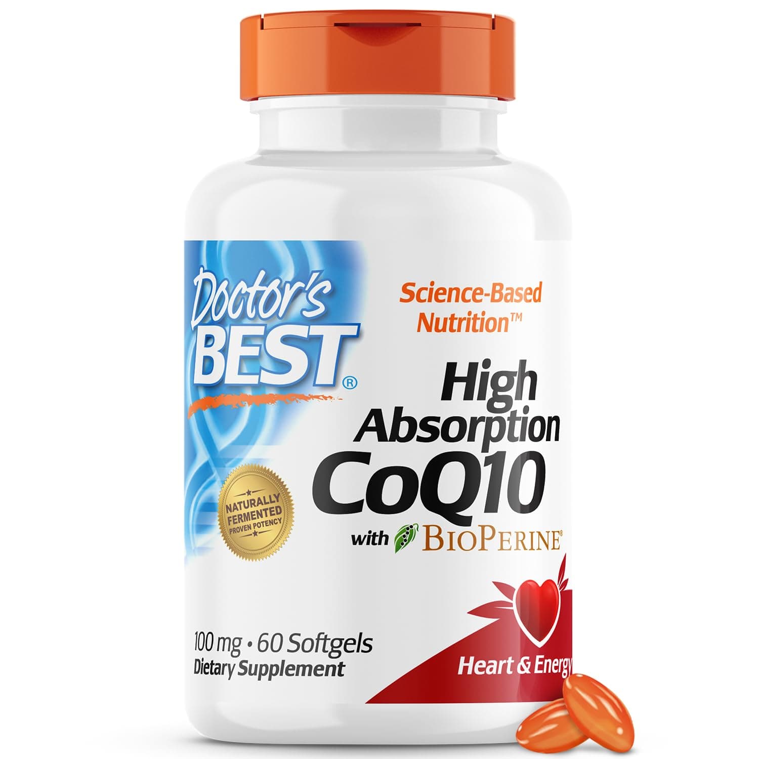 Doctor's BEST High Absorption CoQ10 with BioPerine, 100 mg, 60 Softgels