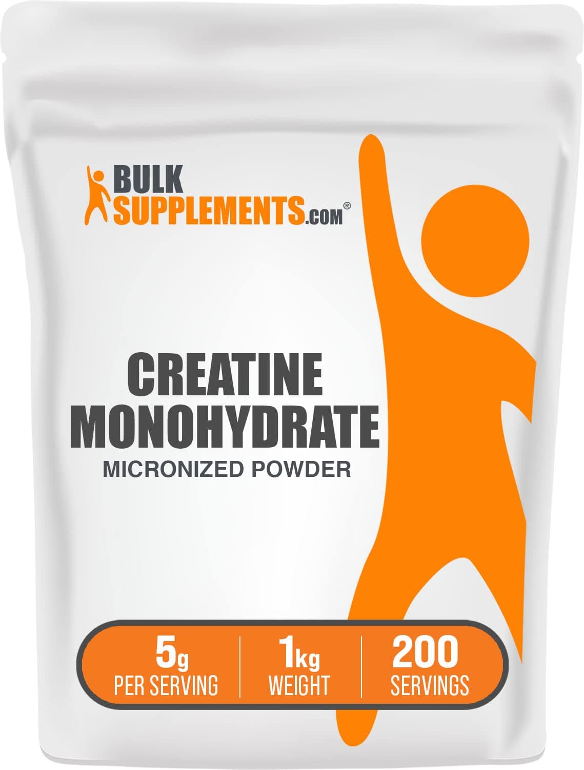 BulkSupplements com Creatine Monohydrate Powder - Micronized Creatine Powder, Unflavored - Pure & Gluten Free, 5g (5000mg) per Servings, 1kg (2.2 lbs) (Pack of 1)