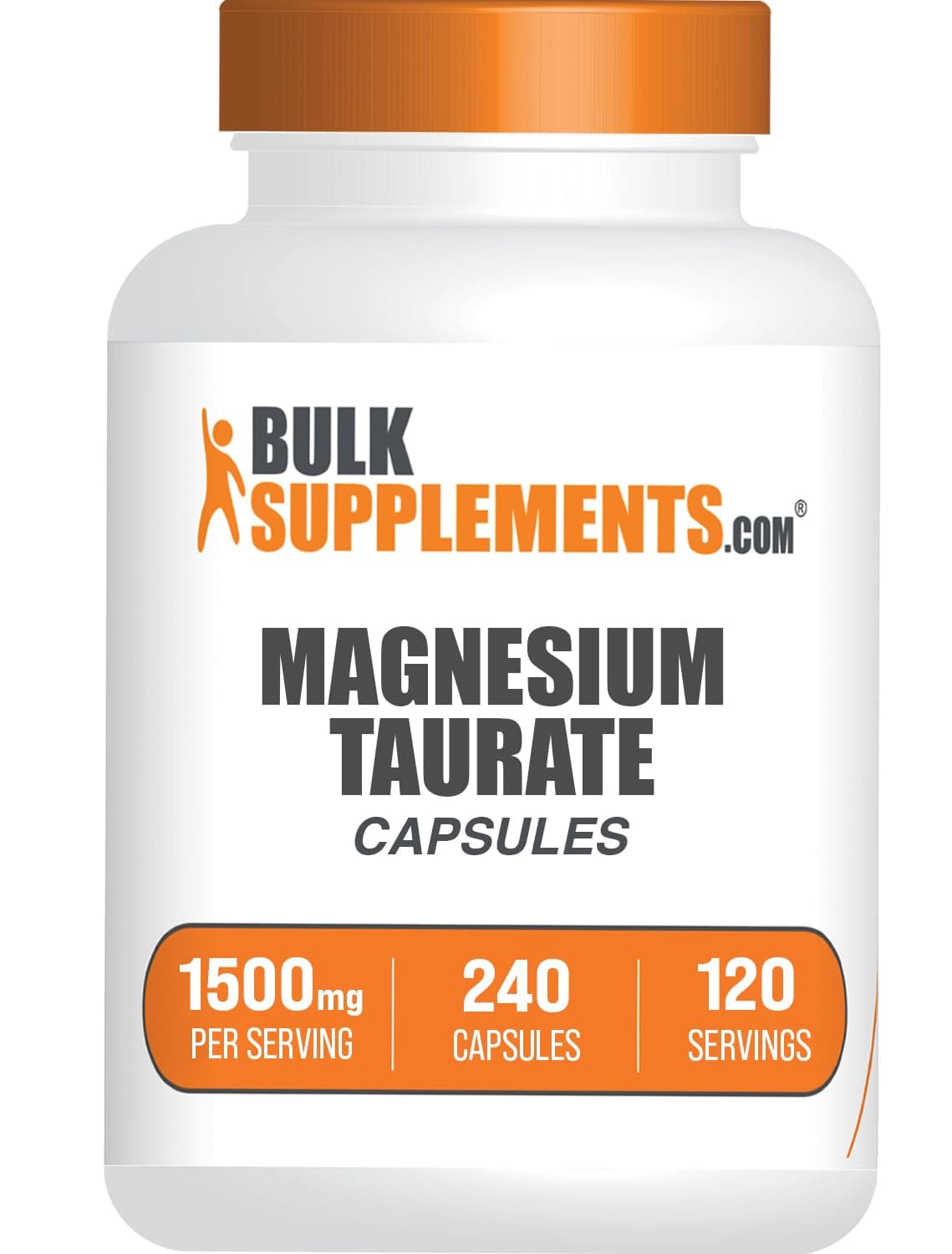 BulkSupplements com Magnesium Taurate Capsules - Magnesium Supplement, Magnesium Taurate 1500mg - Gluten Free, 2 Capsules per Serving, 240 Capsules (Pack of 1)