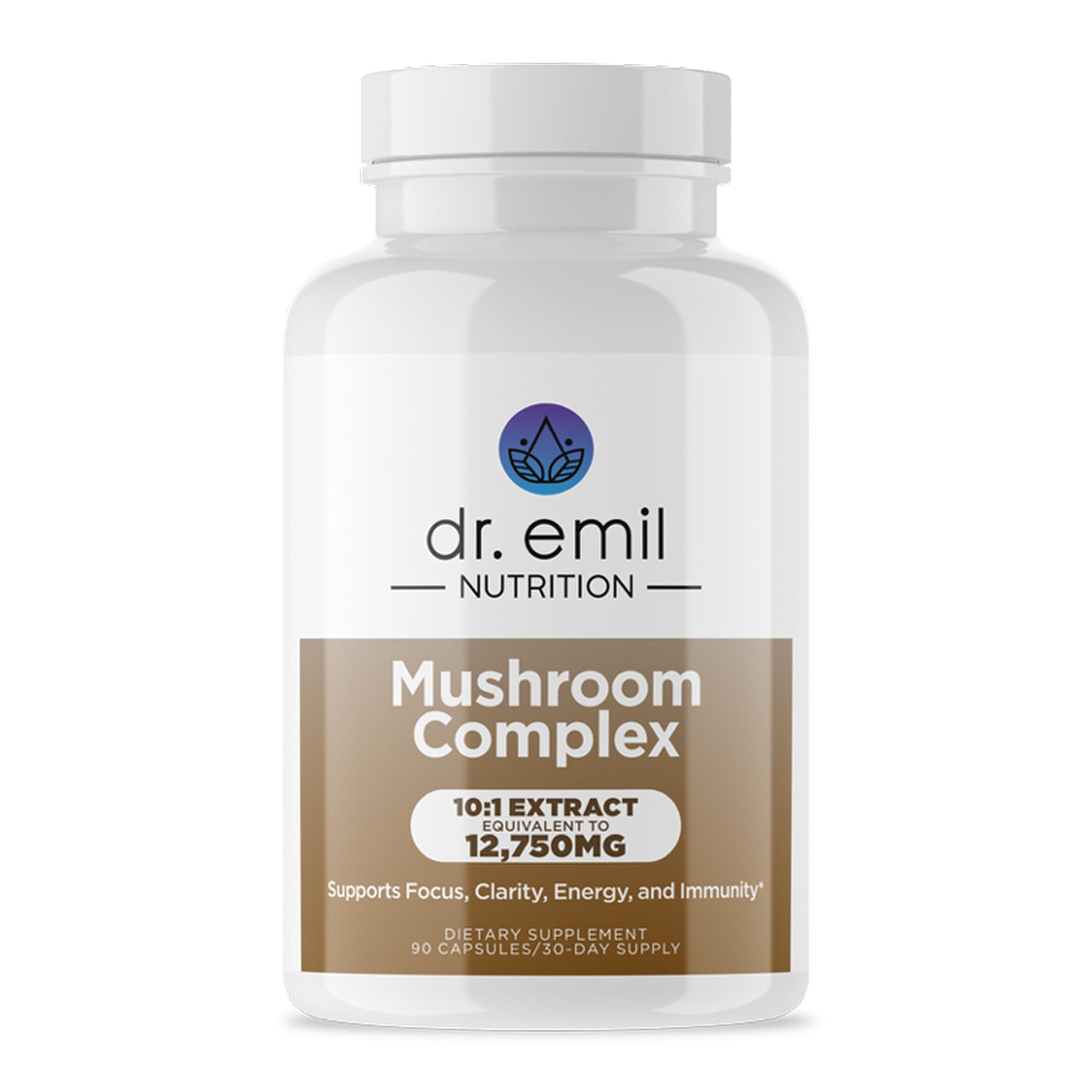 DR. EMIL NUTRITION 10 Mushroom Supplement - Lions Mane, Cordyceps, Turkey Tail & More