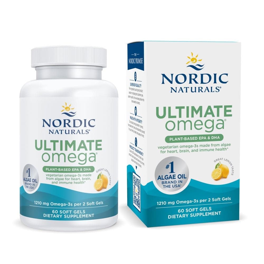 Nordic Naturals Plant Based Ultimate Omega, Lemon Flavor, 60 Vegetarian Soft Gels