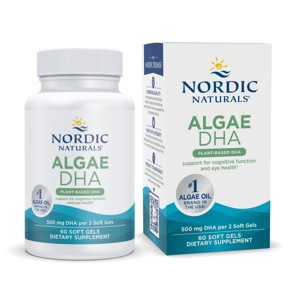 Nordic Naturals Algae DHA Soft Gels, 500 mg, 60 Count