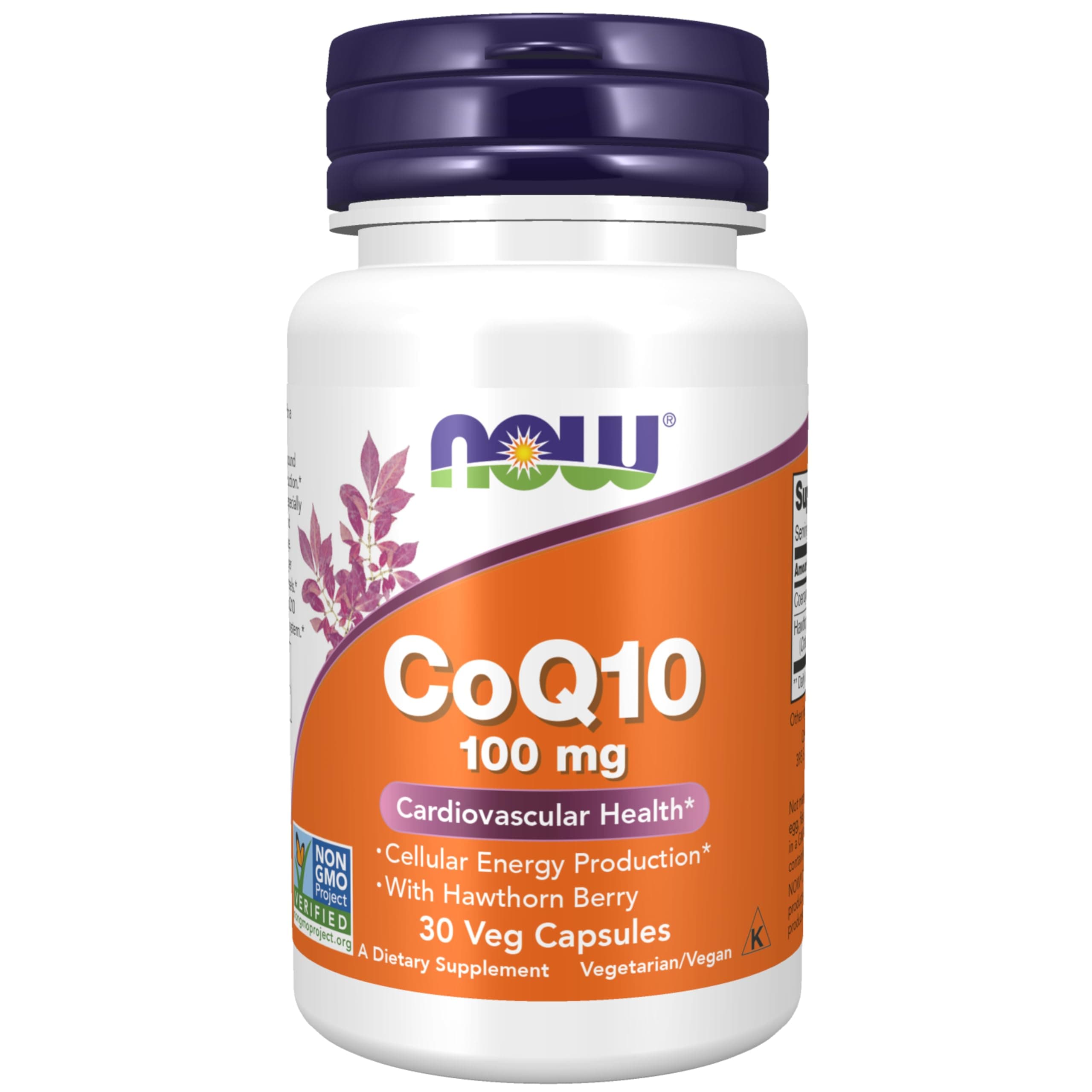 NOW Foods CoQ10 100 mg with Hawthorn Berry, 30 Veg Capsules