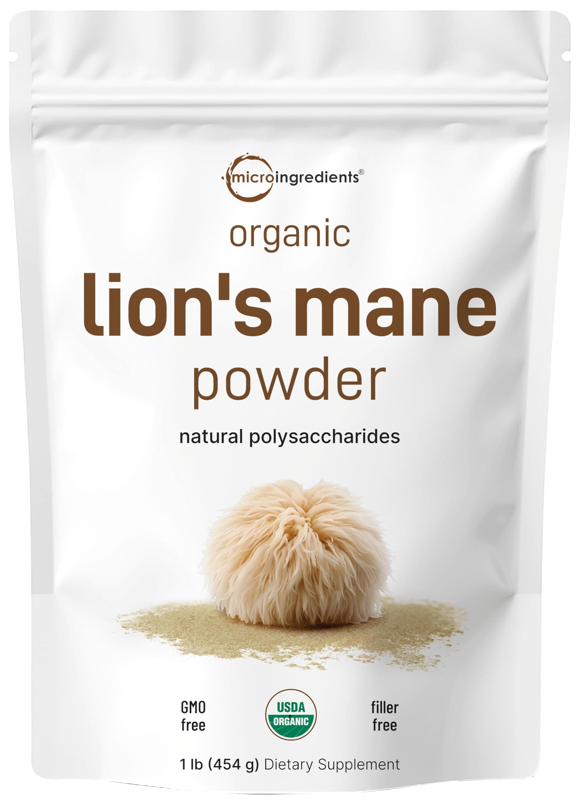 Micro Ingredients Organic Lion's Mane Mushroom Powder, 16oz