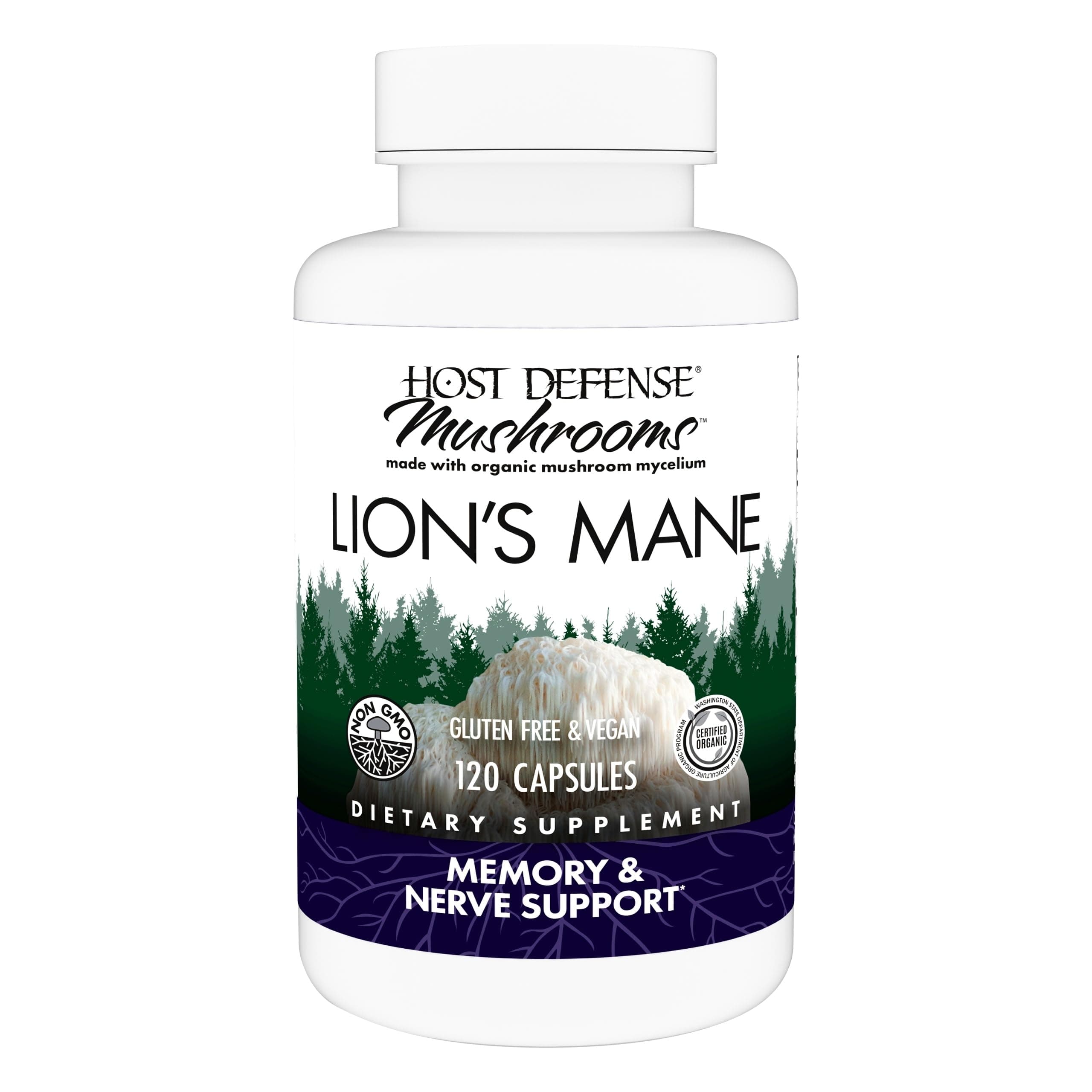 Host Defense Mushrooms Lion's Mane Capsules, 120 Count