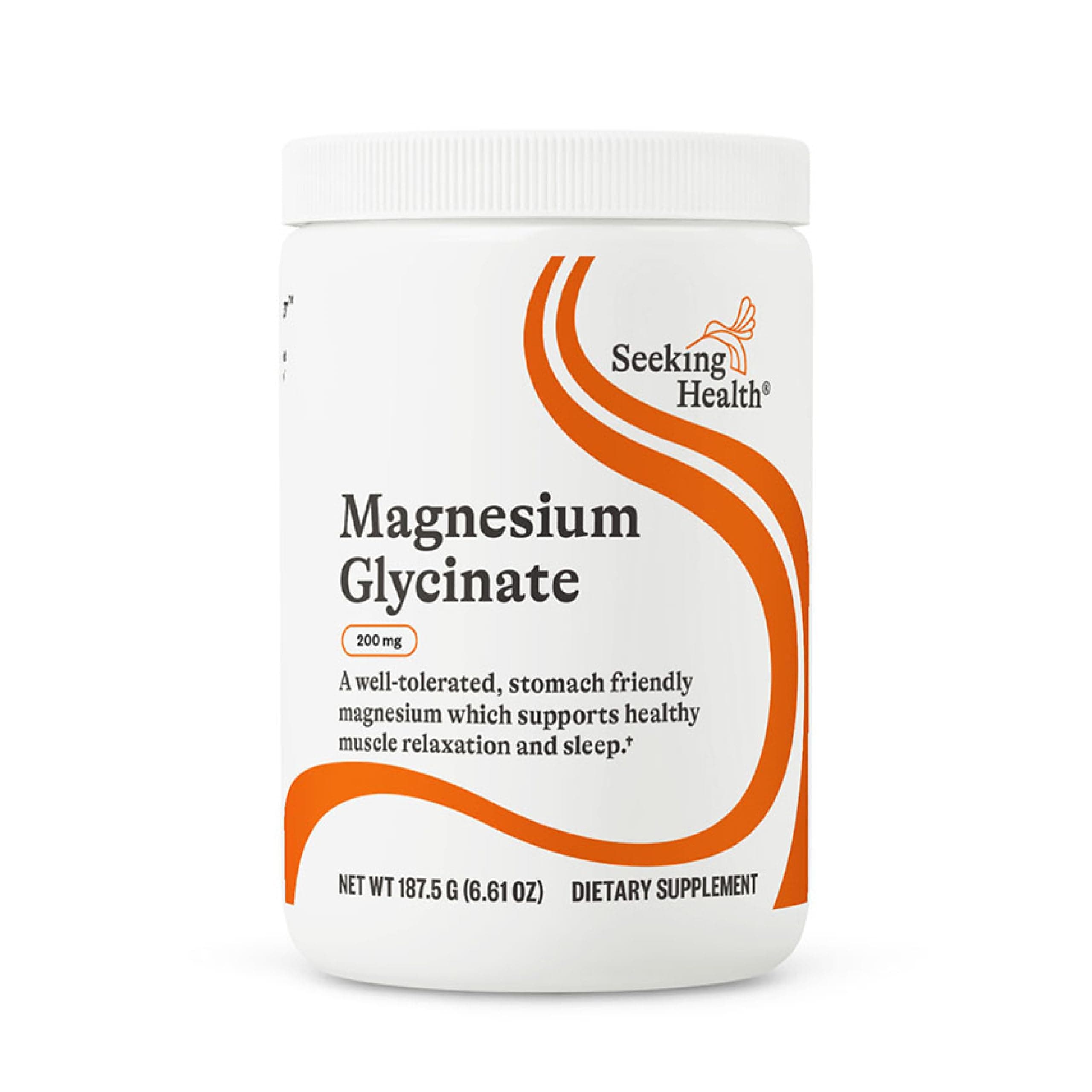 Seeking Health Magnesium Glycinate Powder, 200 mg per Serving, 75 Servings