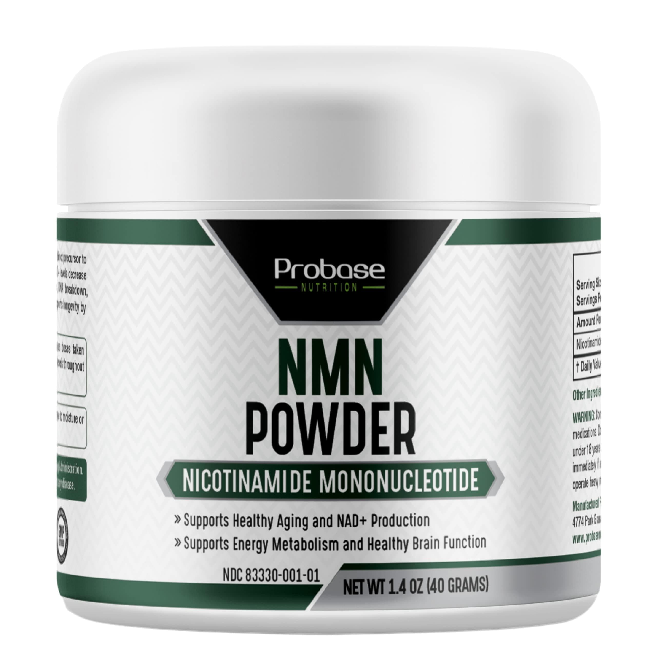 Probase Nutrition Longevity Pure NMN Powder 40 Grams - Ultra-Pure, Fully Stabilized, Pharmaceutical Grade NMN to Boost NAD+, Nicotinamide Mononucleotide Powder Supplement