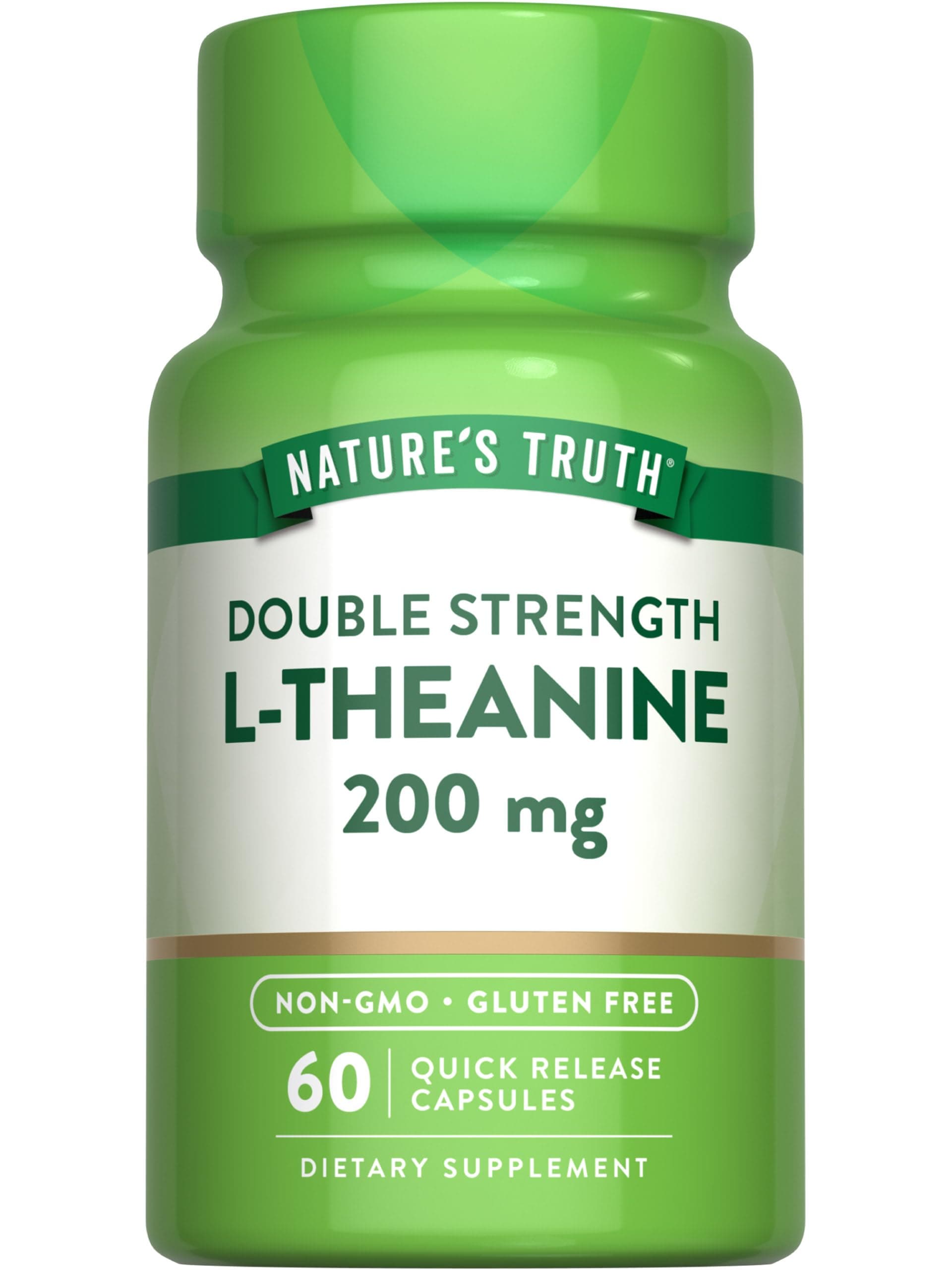 Nature's Truth L Theanine | 200mg | 60 Quick Release Capsules | Non-GMO & Gluten Free Supplement