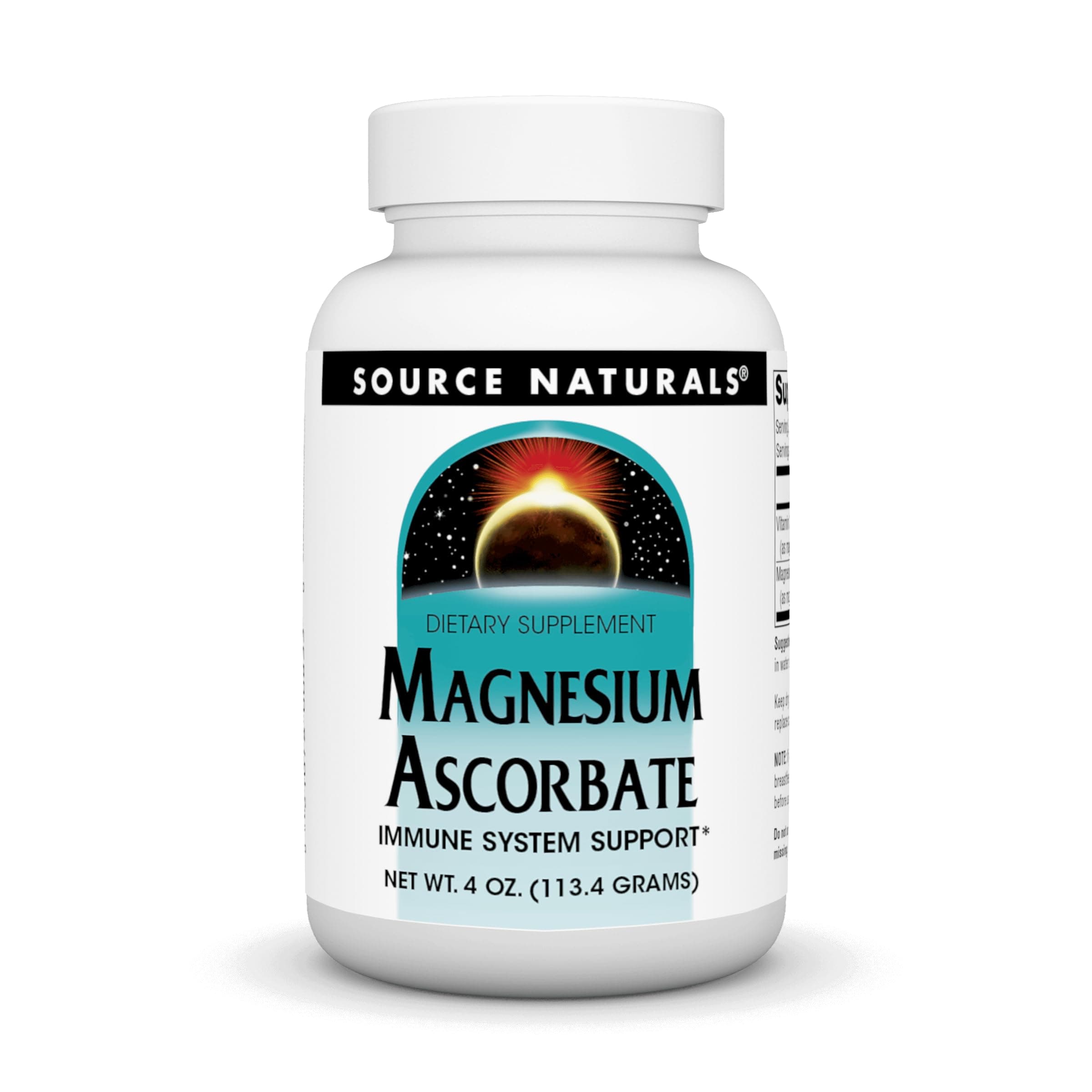 Source Naturals Magnesium Ascorbate Crystals, 4 Ounce Powder