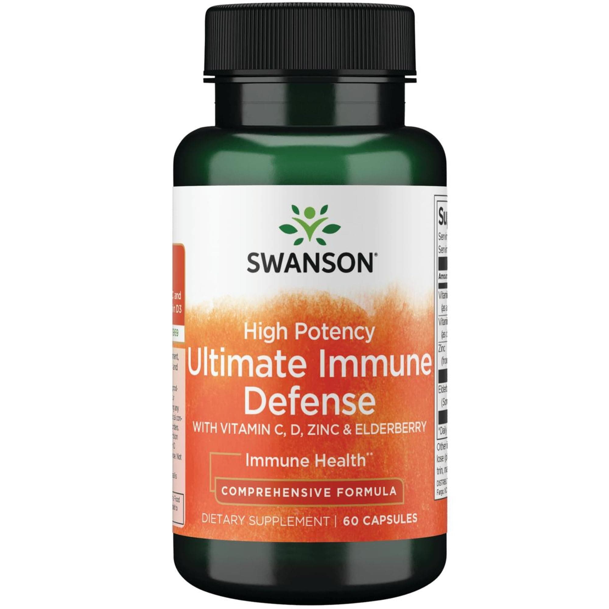 Swanson Ultimate Immune Defense with C, D, Zinc & Elderberry, 60 Caps