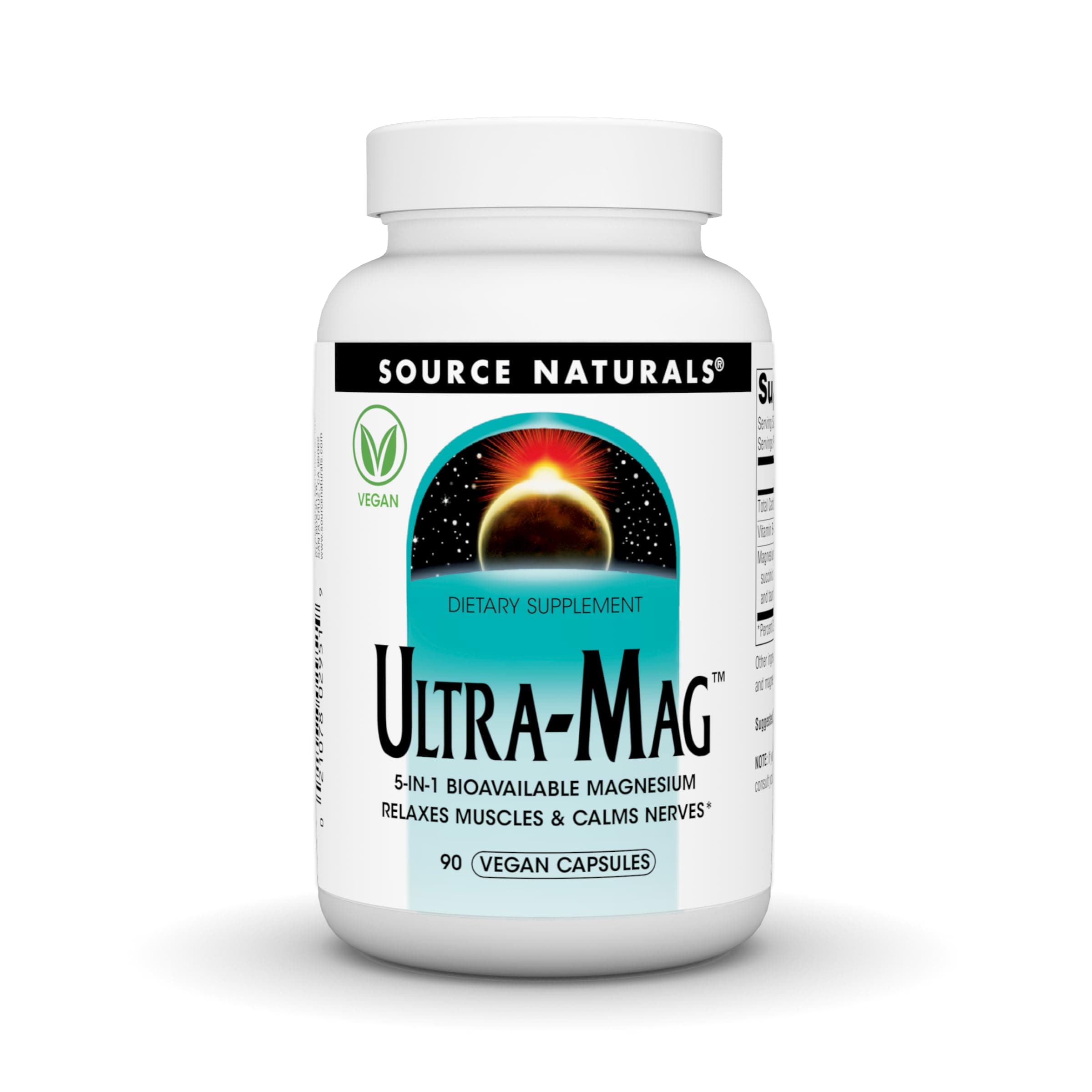 Source Naturals Ultra-Mag Magnesium Vegan Capsules, 90 Count