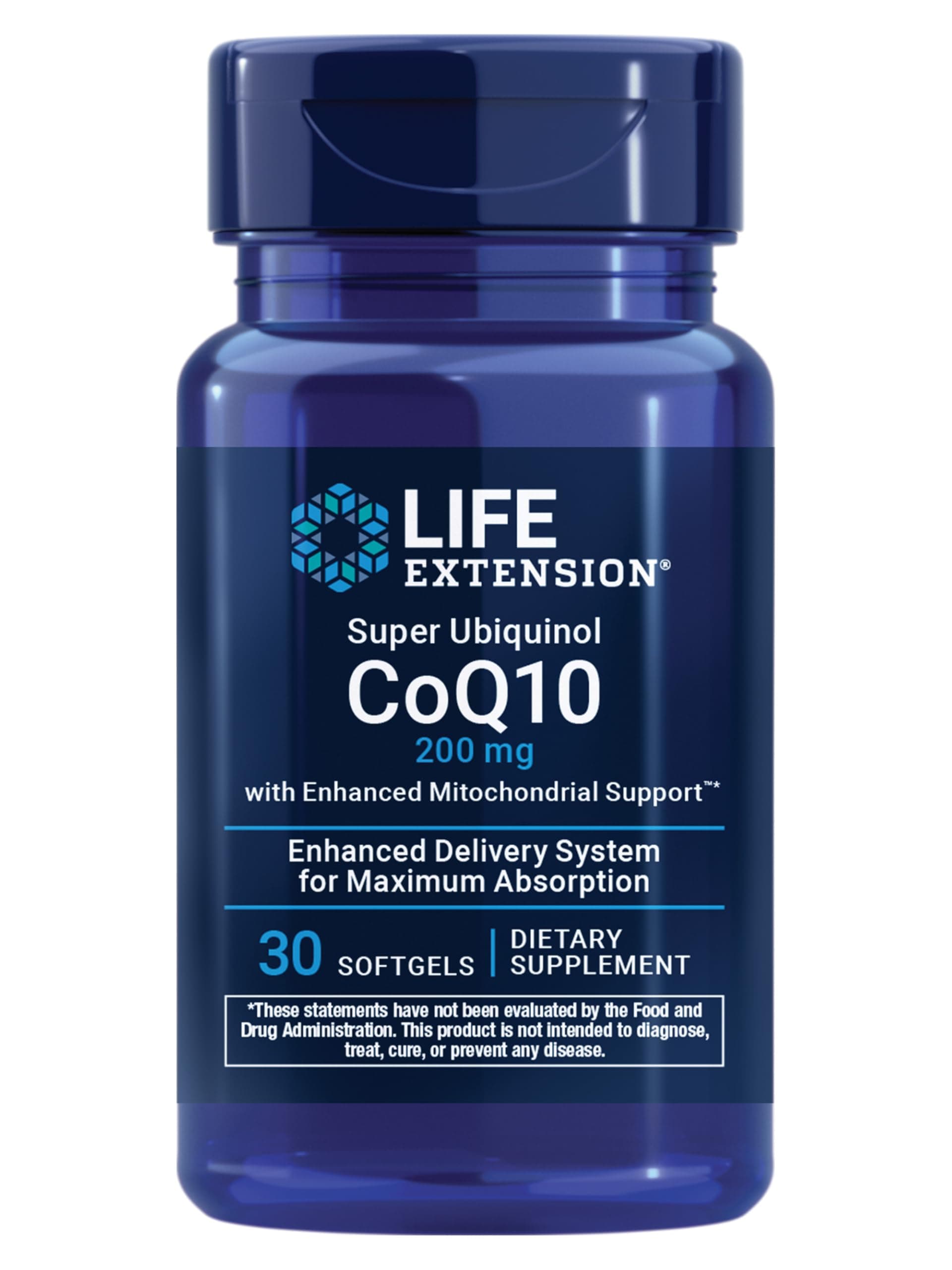 Life Extension Super Ubiquinol CoQ10 with Enhanced Mitochondrial Support, 200 mg, 30 Softgels