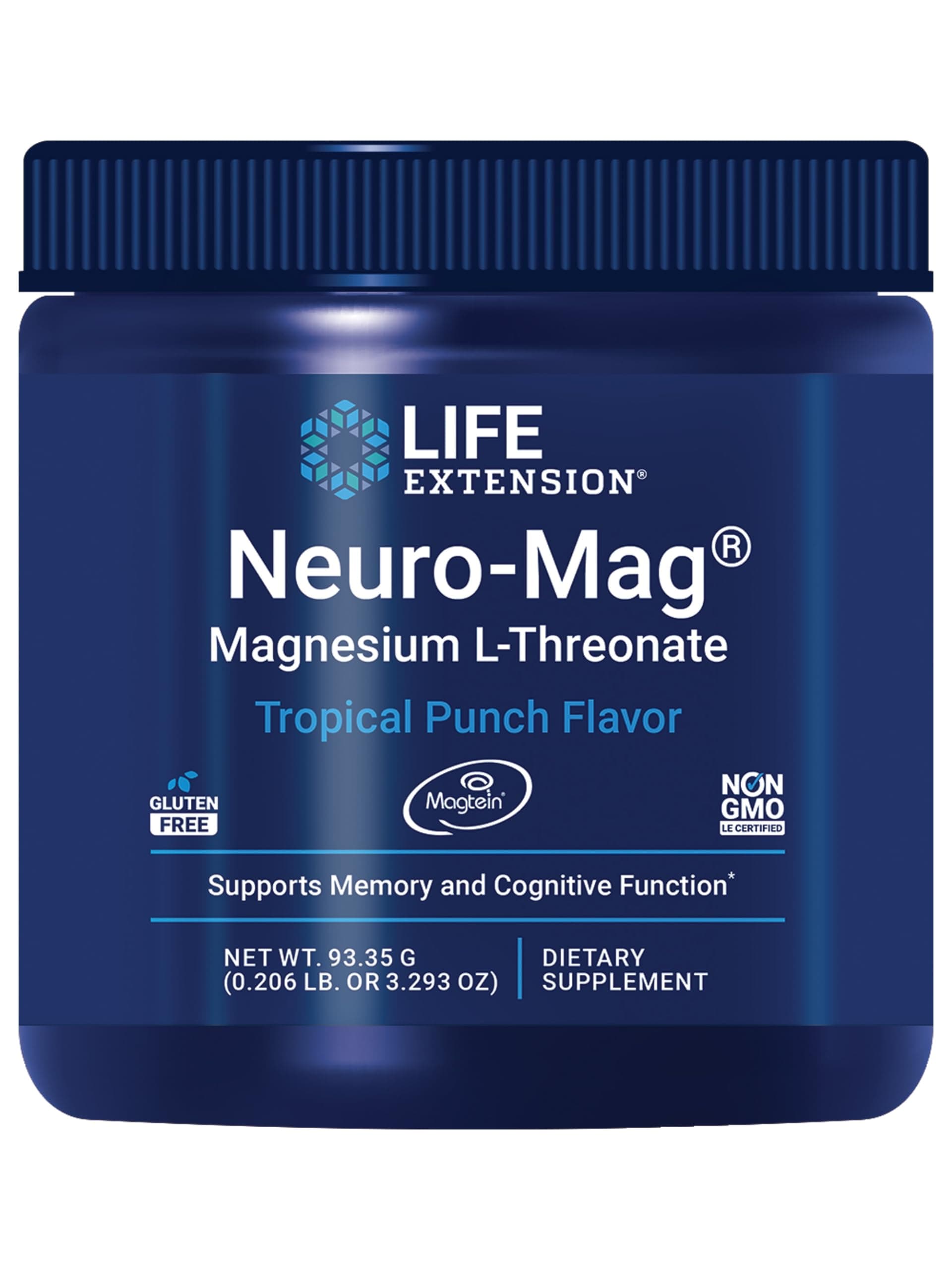 Life Extension Neuro-Mag Magnesium L-Threonate Powder (Tropical Punch), 30 Servings