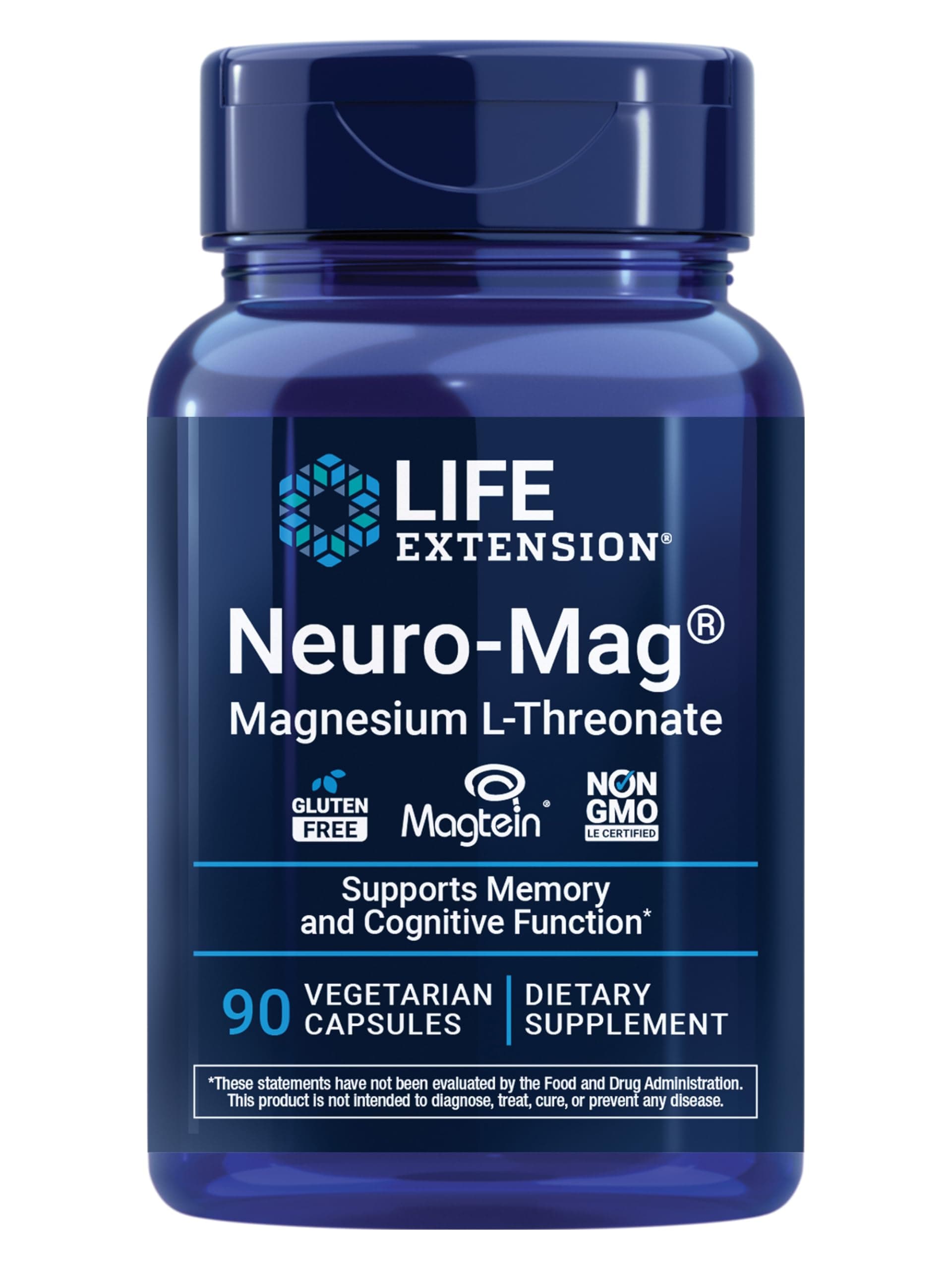 Life Extension Neuro-Mag Magnesium L-Threonate, 90 Vegetarian Capsules