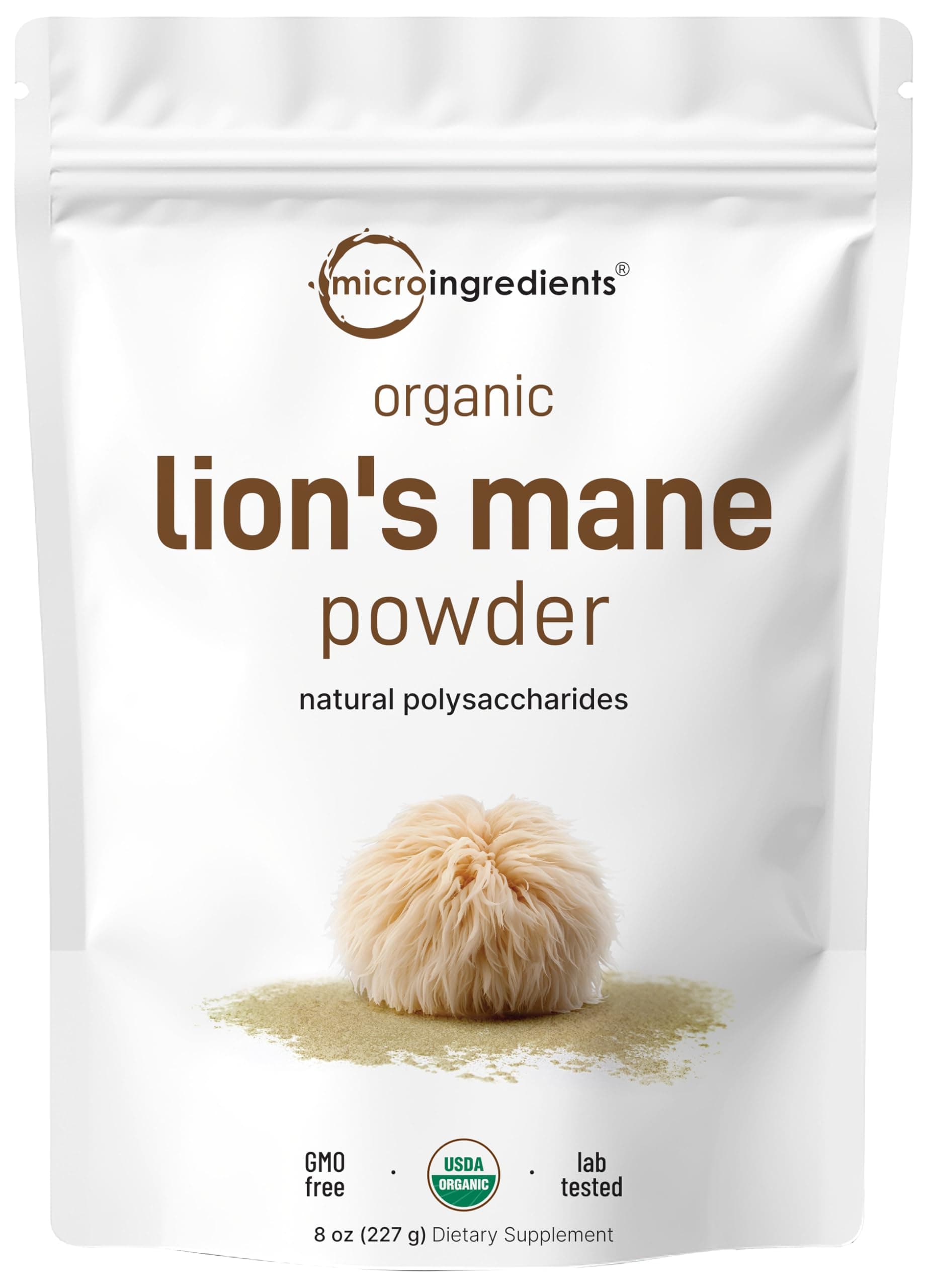 Micro Ingredients Organic Lion's Mane Mushroom Powder, 8oz