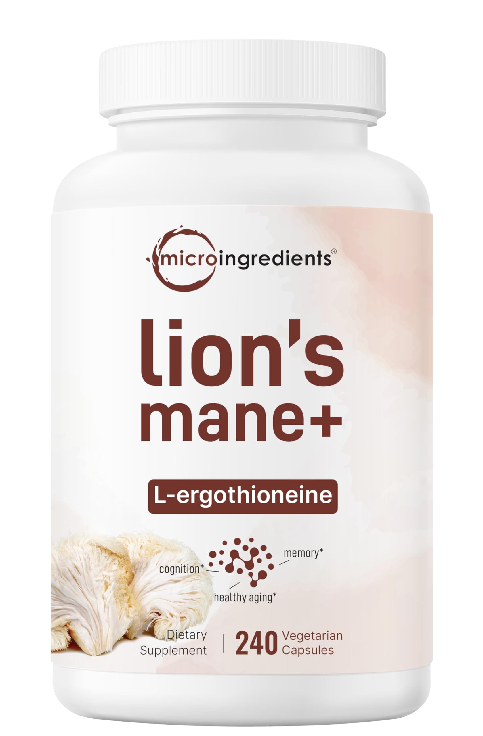 Micro Ingredients Lions Mane Supplement Capsules, 240 Count