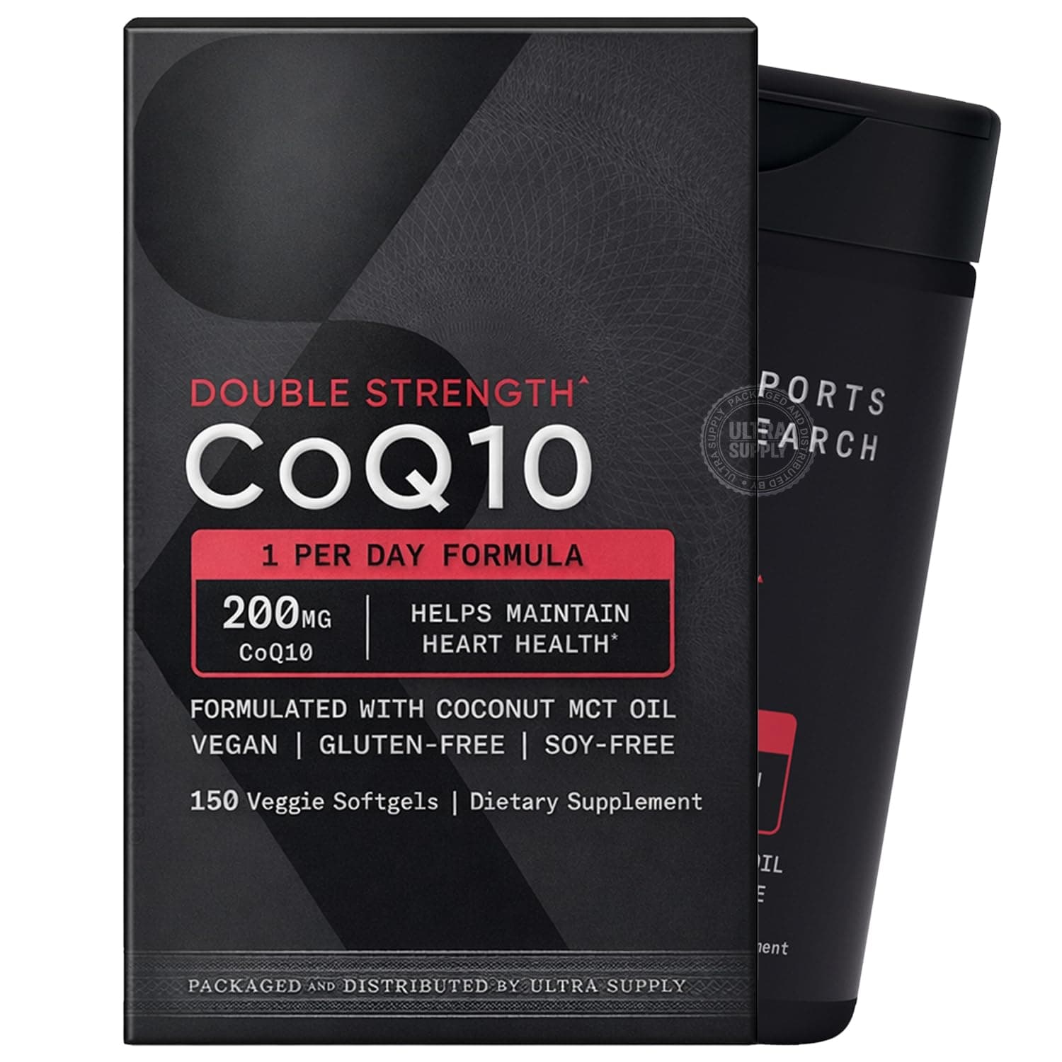 Sports_Researchs CoQ10 200mg Softgels with MCT Oil, 150 Ct Value Pack