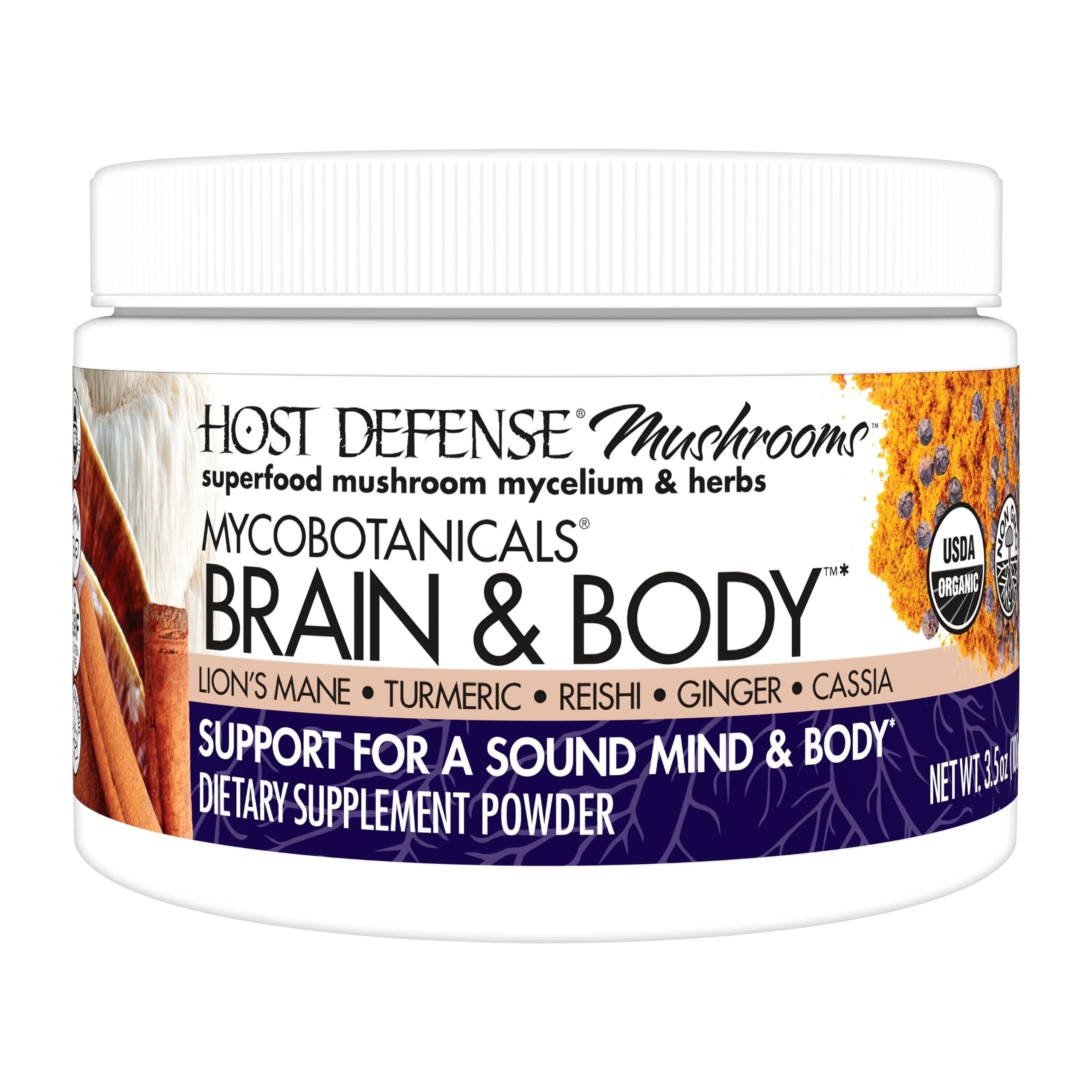 Host Defense MycoBotanicals Brain & Body Powder, 3.5 oz